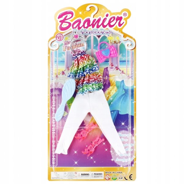Mega kreative Puppenkleidung mit bunter Hose, Bluse und Accessoires