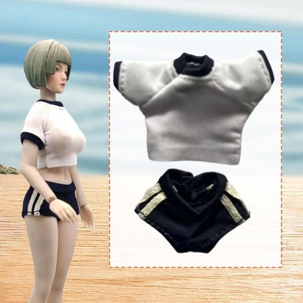 1/12 Actionfiguren-Bekleidung: Schwarzes Sportset für 6-Zoll-Frauenfiguren