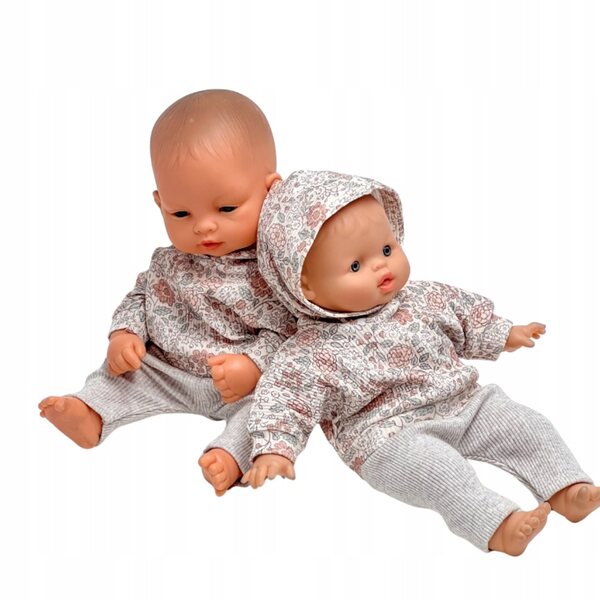 Bekleidungsset für Miniland 32 cm und Minikane 28 cm Puppe, pastellfarbener Kapuzen-Trainingsanzug