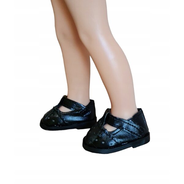 Scarpe nere per bambola Paola Reina 32 cm con chiusura a strappo