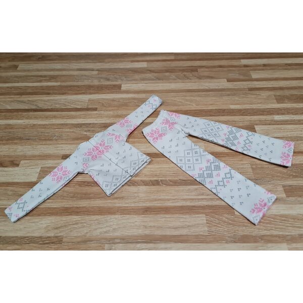 Puppenpyjama-Set aus Stoff mit skandinavischem Muster, ab 4 Jahren