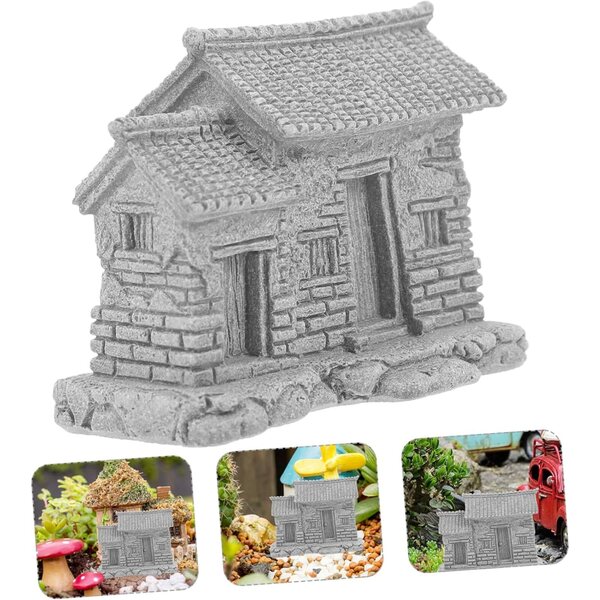 Casa Miniatura Cinese per Micro Paesaggio Decorazione Giardino 6,3x5x3,3 cm