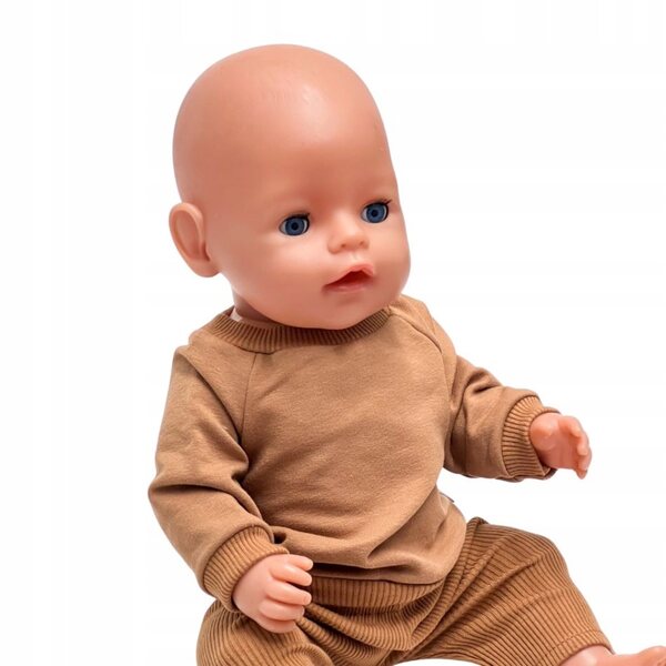 Bluza cynamonowa für Baby Born Puppen 42-43 cm aus Baumwollstoff