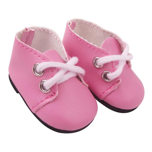Scarpe in PU rosa per bambole da 14,5 pollici, moda e comfort