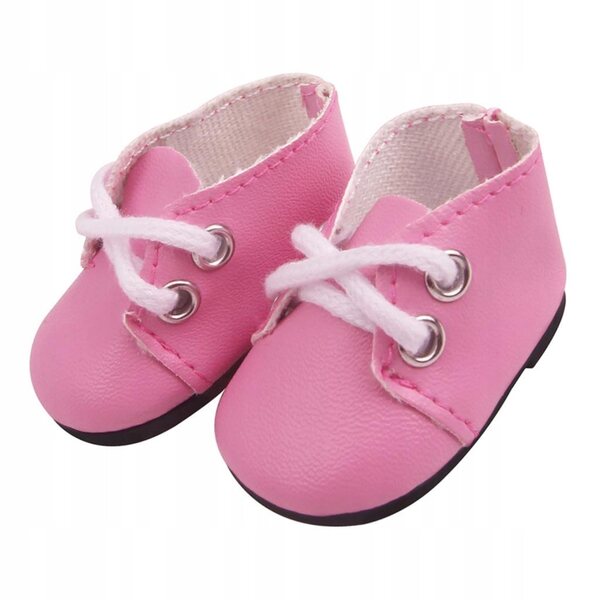 Scarpe in PU rosa per bambole da 14,5 pollici, moda e comfort