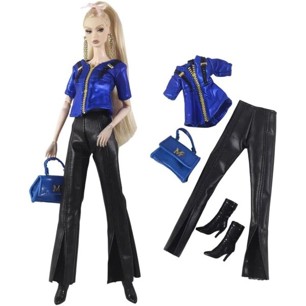 30 cm Puppenkleidung, lässiges komplettes Set mit Mantel und Tasche Odulu 1/6 BJD