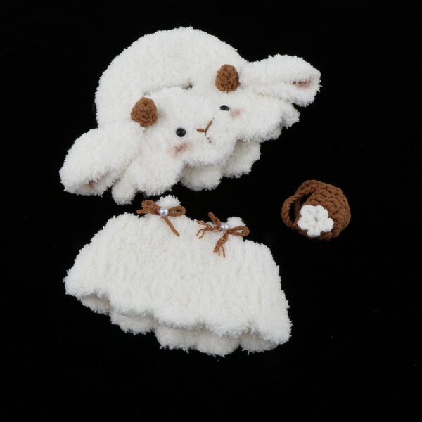Kleidung für 17-cm-Puppen mit mehrfarbigem Unisex-Schafkostüm