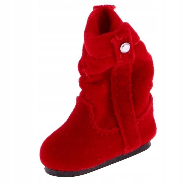 Coppia scarpe in pelle PU per bambole da 12 pollici stile Blythe rosse