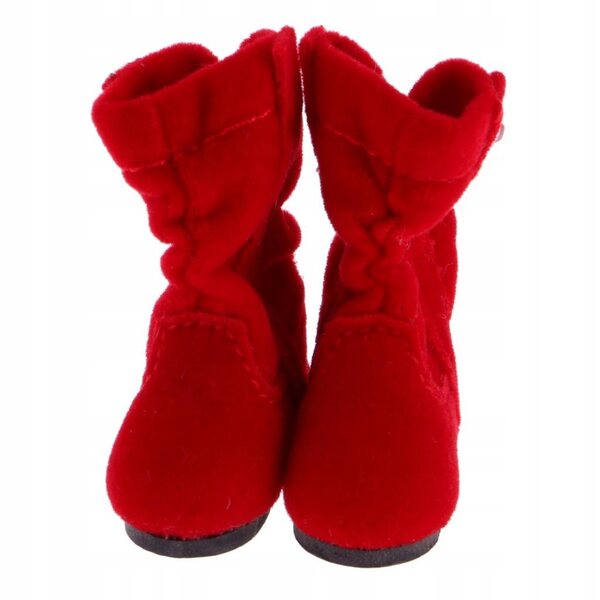 Coppia scarpe in pelle PU per bambole da 12 pollici stile Blythe rosse