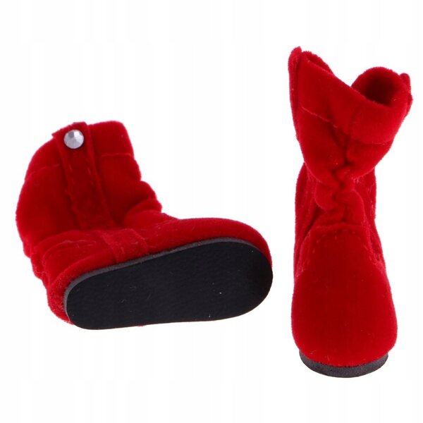 Coppia scarpe in pelle PU per bambole da 12 pollici stile Blythe rosse
