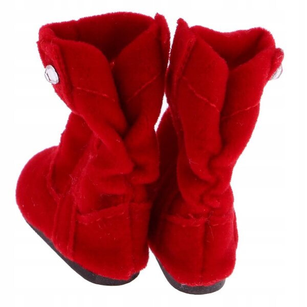Coppia scarpe in pelle PU per bambole da 12 pollici stile Blythe rosse