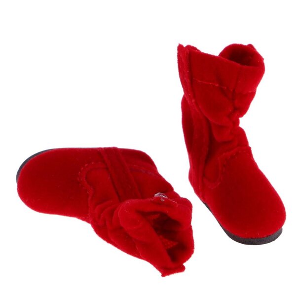 Coppia scarpe in pelle PU per bambole da 12 pollici stile Blythe rosse