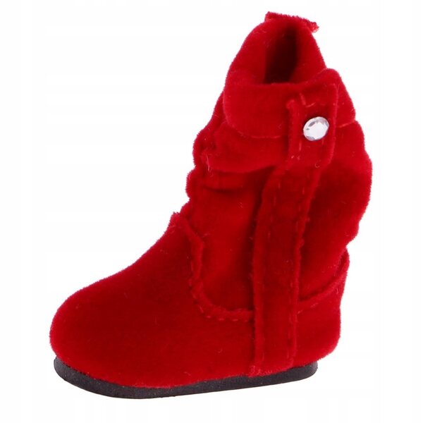 Coppia scarpe in pelle PU per bambole da 12 pollici stile Blythe rosse
