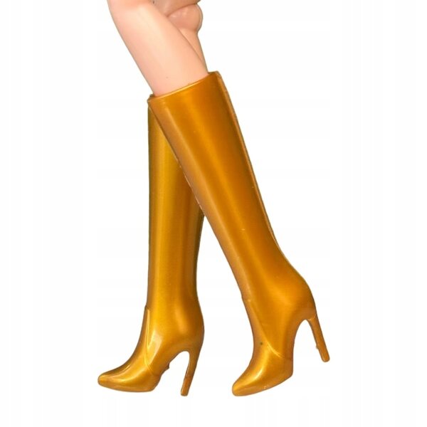 Goldene hohe Schuhe für Barbie- und Steffi-Puppe, 28-30 cm hohe Absätze