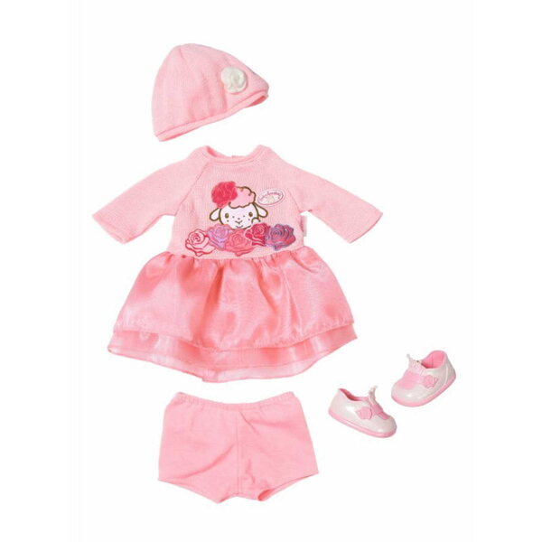 Vestiti per bambole Baby Annabell rosa lavorati a maglia, set con scarpe