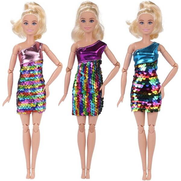 Puppenkleidung 30 cm Paillettenkleid Party Freizeitkostüm 1 Set odulu