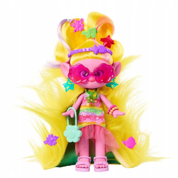 Mattel Trolls Hairsational Reveal Viva mit 10 Accessoires und flauschigem Haar
