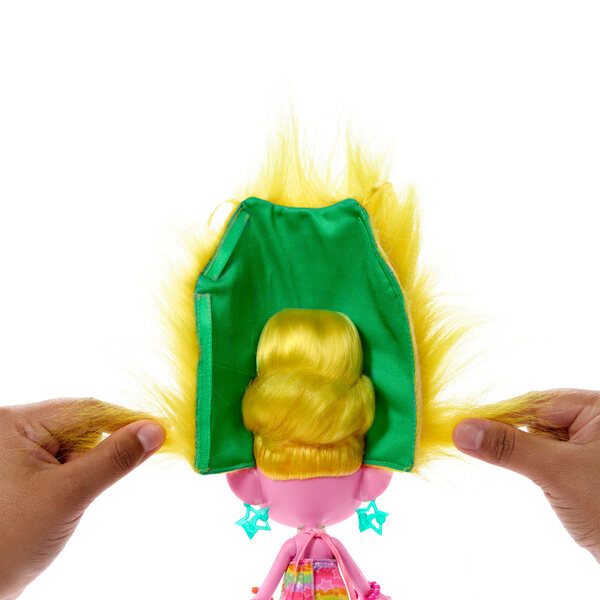 Mattel Trolls Hairsational Reveal Viva mit 10 Accessoires und flauschigem Haar
