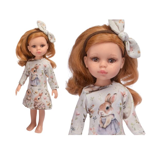 Kleid für Paola Reina 32 cm Puppe mit Stirnband – 2-in-1-Set aus Stoff