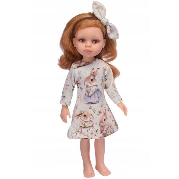 Kleid für Paola Reina 32 cm Puppe mit Stirnband – 2-in-1-Set aus Stoff