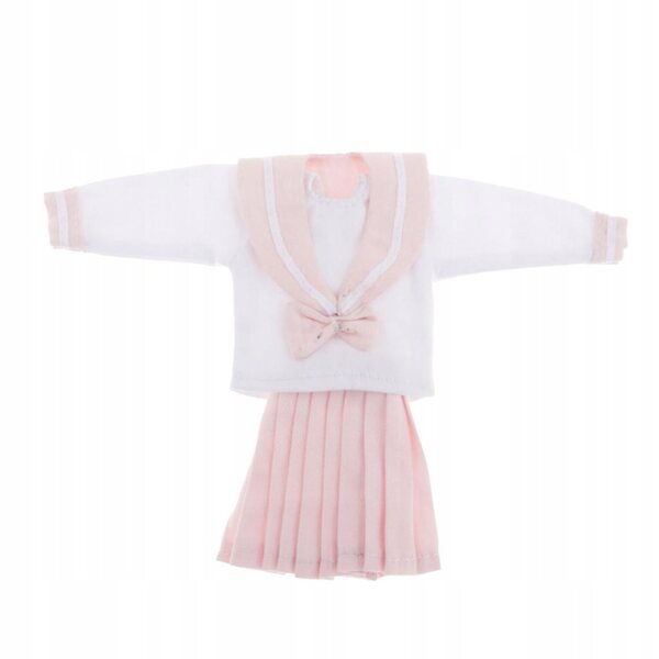 Schuluniform für 1/6 Puppen – rosa Schulkostüm für eine 30 cm große Puppe