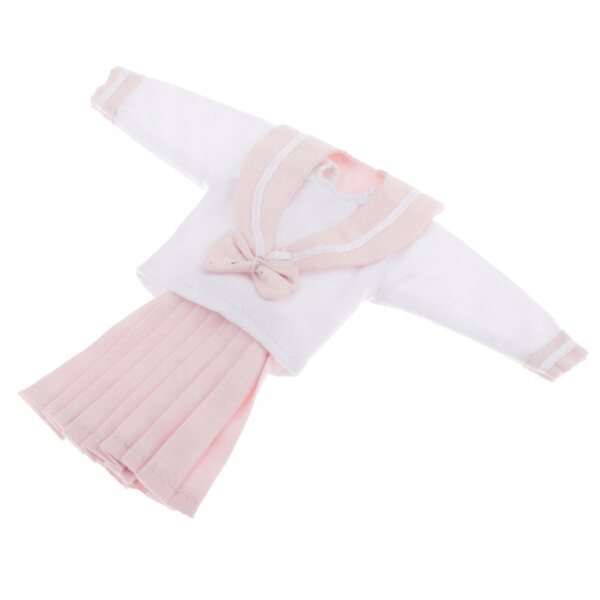 Schuluniform für 1/6 Puppen – rosa Schulkostüm für eine 30 cm große Puppe