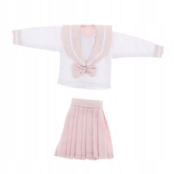 Schuluniform für 1/6 Puppen – rosa Schulkostüm für eine 30 cm große Puppe