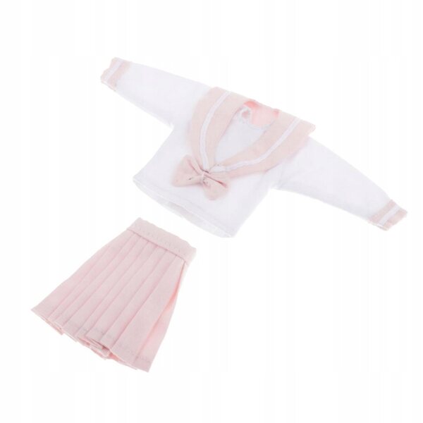 Schuluniform für 1/6 Puppen – rosa Schulkostüm für eine 30 cm große Puppe