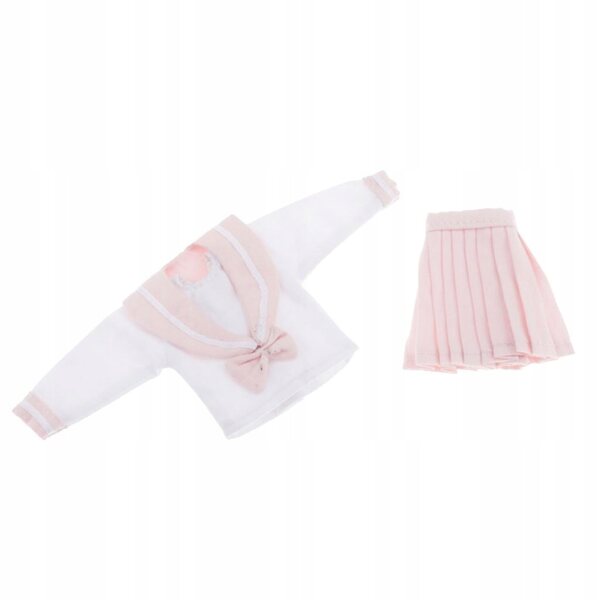 Schuluniform für 1/6 Puppen – rosa Schulkostüm für eine 30 cm große Puppe