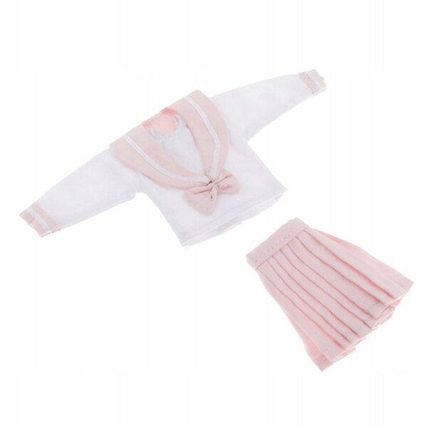 Schuluniform für 1/6 Puppen – rosa Schulkostüm für eine 30 cm große Puppe