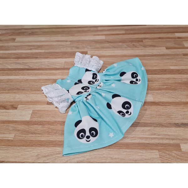 Kleid für Paola Reina 32 cm Puppe mit Spitze und Panda-Aufdruck