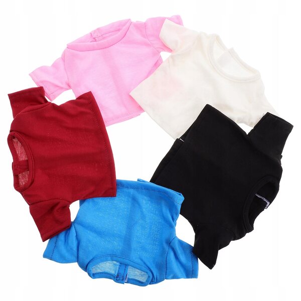 Set 4 T-shirt colorati in tessuto morbido per bambole da 45 cm 18 pollici