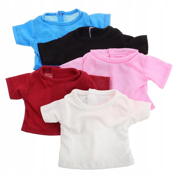 Set 4 T-shirt colorati in tessuto morbido per bambole da 45 cm 18 pollici