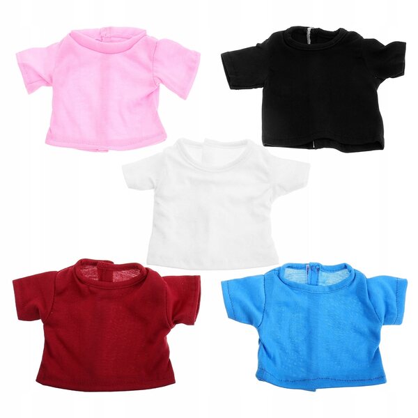 Set 4 T-shirt colorati in tessuto morbido per bambole da 45 cm 18 pollici