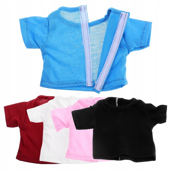 Set 4 T-shirt colorati in tessuto morbido per bambole da 45 cm 18 pollici