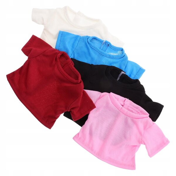 Set 4 T-shirt colorati in tessuto morbido per bambole da 45 cm 18 pollici