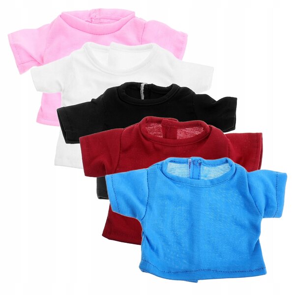 Set 4 T-shirt colorati in tessuto morbido per bambole da 45 cm 18 pollici