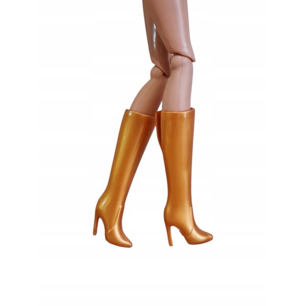 Goldene Stiefeletten für Puppen mit Modeaccessoires, traditionelle Größe