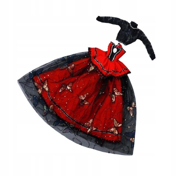 Rotes Stoffkleid für 60 cm große BJD-Puppen – elegantes und farbenfrohes Kostüm