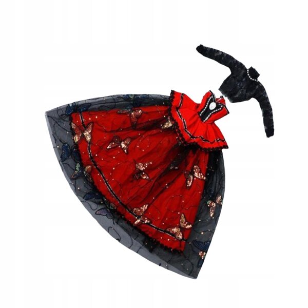 Rotes Stoffkleid für 60 cm große BJD-Puppen – elegantes und farbenfrohes Kostüm
