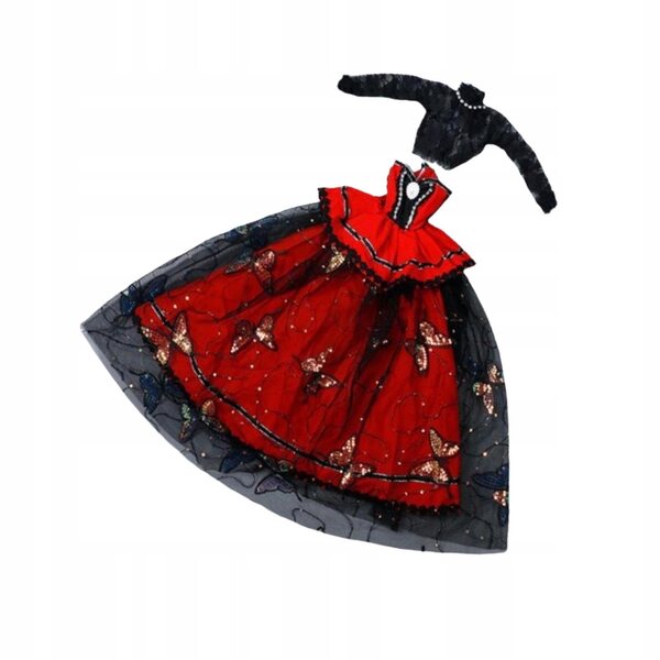 Rotes Stoffkleid für 60 cm große BJD-Puppen – elegantes und farbenfrohes Kostüm
