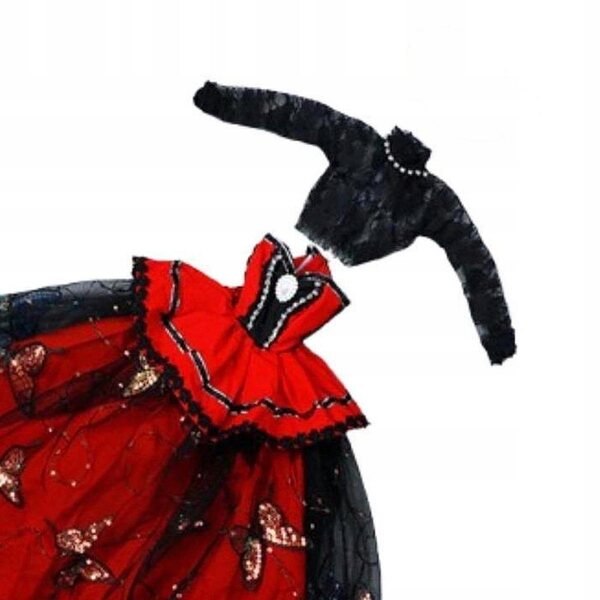 Rotes Stoffkleid für 60 cm große BJD-Puppen – elegantes und farbenfrohes Kostüm