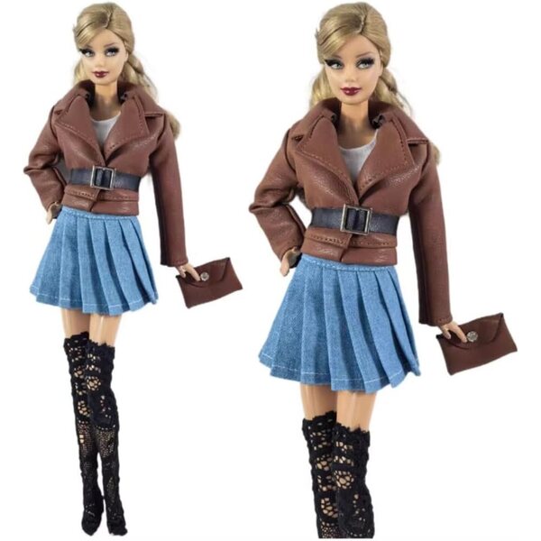 Komplettes Outfit für 30-cm-Puppe – lässig, langlebig und waschbar, Stil 6