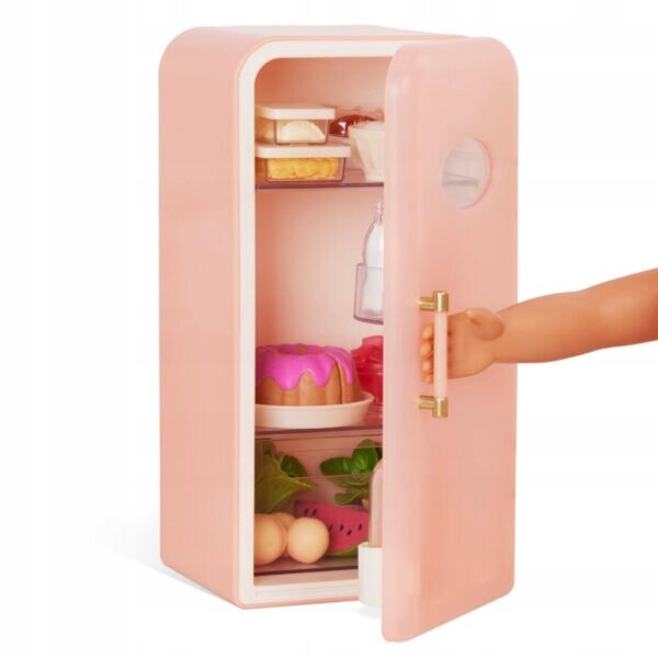 Our Generation FRIGORIFERO con accessori alimentari per bambole da 46 cm - Gioco creativo