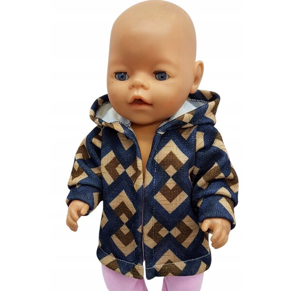 Blauer Pullover für 42-45 cm große Puppen aus hochwertigem Stoff