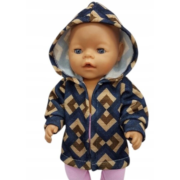 Blauer Pullover für 42-45 cm große Puppen aus hochwertigem Stoff
