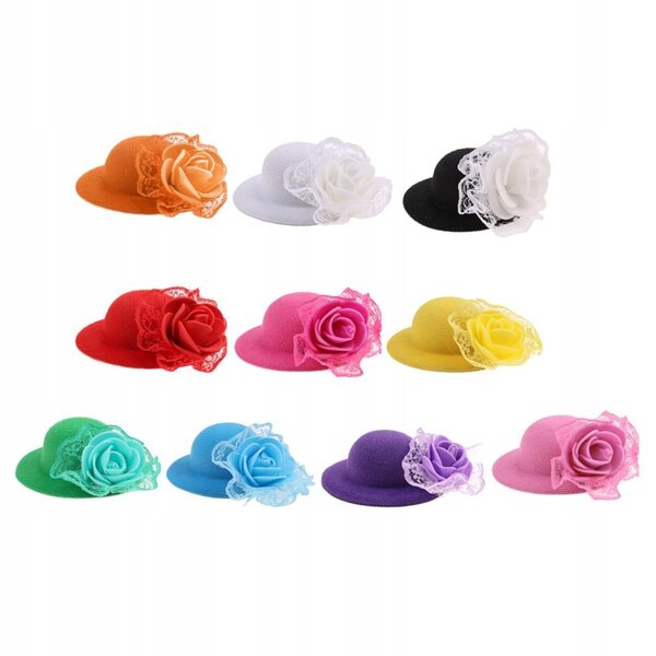 Set 10 Cappelli Vintage Melonik per Bambole 28-30 cm in Tessuto Elegante