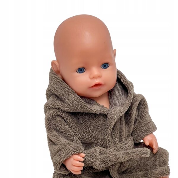 Szlafrok frotte marrone per bambola Baby Born 42-43 cm con cappuccio