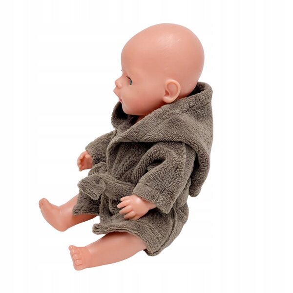 Szlafrok frotte marrone per bambola Baby Born 42-43 cm con cappuccio