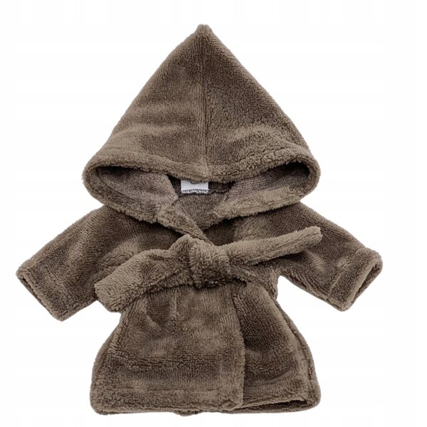 Szlafrok frotte marrone per bambola Baby Born 42-43 cm con cappuccio